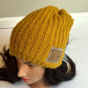 Woolk mustard, yellow Knit women’s Winter Hat
